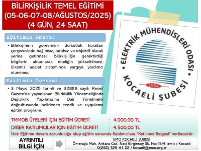 ŞUBEMİZDE BİLİRKİŞİLİK TEMEL EĞİTİMİ DÜZENLENECEK