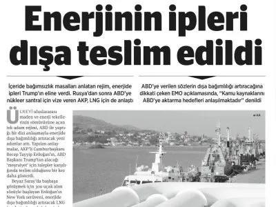 AKP İKTİDARI ABD`NİN BİÇTİĞİ KAFTANI GİYDİ ENERJİDE TAM BAĞIMLILIK (BİRGÜN, 28.09.2025)